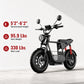 Black electric bike with specifications on a white background - windhorse d1